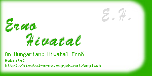erno hivatal business card